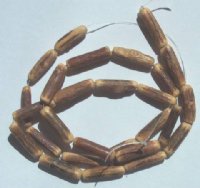 16 Inch Strand of 17x4mm Carved Sigid Tubes